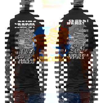 Breakfast Coffee And Pancakes Breakfast Men's Back Print T-Shirt - Monsterry