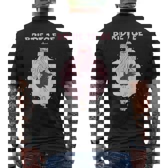 Bride To Be Bird Bouquet Wedding Hen Party Men's Back Print T-Shirt - Monsterry