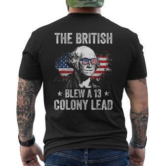 The British Blew A 13 Colony Lead George Washington Men's T-shirt Back Print - Monsterry DE