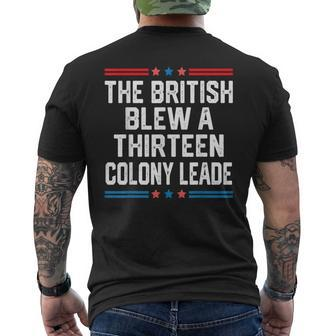 The British Blew A 13 Colony Lead Men's T-shirt Back Print - Monsterry