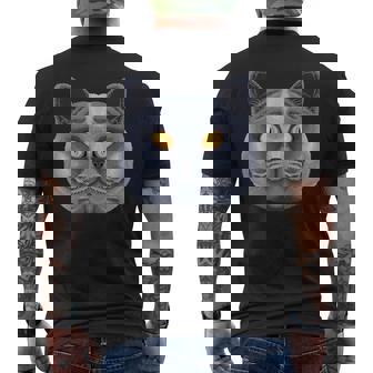 British Shorthair Face Cute British Shorthair Cat Breed Men's T-shirt Back Print - Thegiftio