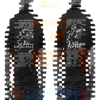 Brother Of The Birthday Boy Family Party Football Matching Men's T-shirt Back Print - Monsterry