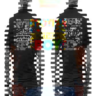 Brother Of The Birthday Boy Master Builder Building Blocks Men's T-shirt Back Print | Seseable UK