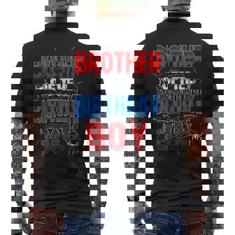 Brother Of The Birthday Boy Matching Family Spider Web Men's T-shirt Back Print - Thegiftio UK