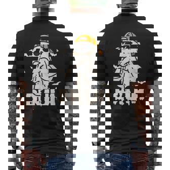 Bruh Ghost Halloween Cute Ghost Trick Or Treat Halloween Men's T-shirt Back Print - Seseable