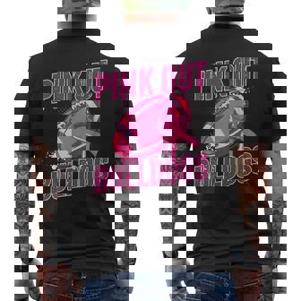 Bulldogs Pink Out Football Tackle Breast Cancer Men's T-shirt Back Print - Thegiftio UK