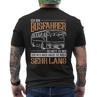 Busfahrer Weg Noch Lang Bus School Bus Line Bus Driver T-Shirt mit Rückendruck - Geschenkecke