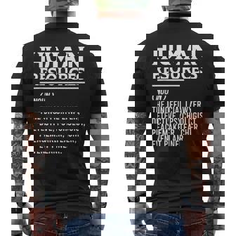 Cadeau Rh Définition Des Ressources Humaines Responsable Des Ressources Humaines T-shirt imprimé au dos - Cadeauxyz