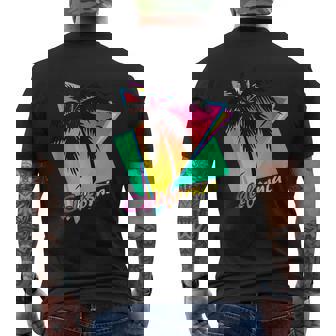 California 80S Summer Palm Trees 80S Beach Sunset Men's T-shirt Back Print - Monsterry