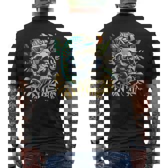 Camaleón Sobre Esqueleto Dibujo Genial Arte Con Tinta Camiseta Hombre Estampado Espalda - Regaloses