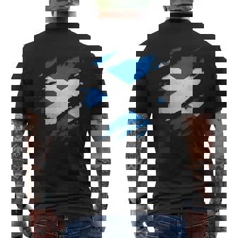 Camicie Scozzesi Orgogliose Bandiera Scozia Strappata Strappata T-shirt da uomo con stampa posteriore - Novitaregali