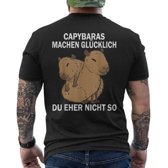 Capybaras Machen Glücklich Du Eher Nicht So Wasserschwein T-Shirt mit Rückendruck - Geschenkecke