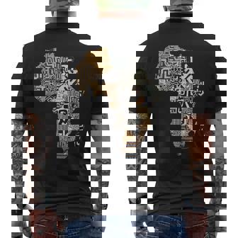Carte De L'afrique Avec Impression De Tissu Africain Kuba T-shirt imprimé au dos - Cadeauxyz