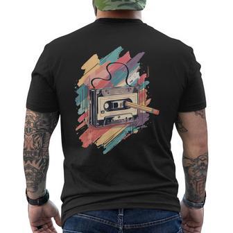 Cassette Tape Retro Music 90S Pencil Rewind Retro Cassette Men's T-shirt Back Print - Thegiftio
