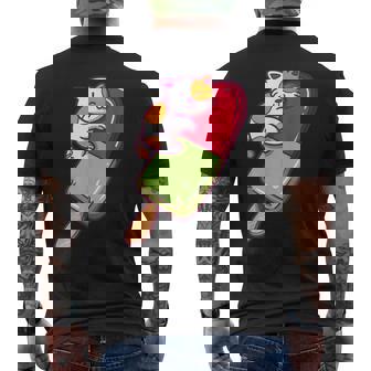 Cat Lovers Kitten Licking Popsicle Ice Cream Animal Men's Back Print T-Shirt - Monsterry