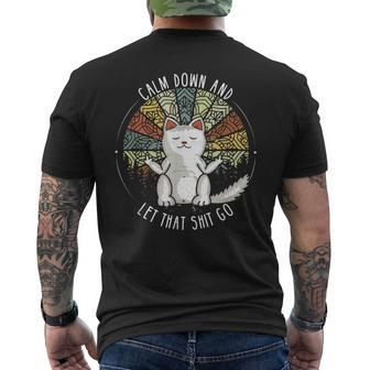 Cat Middle Finger Retro Slogan T-Shirt mit Rückendruck - Seseable