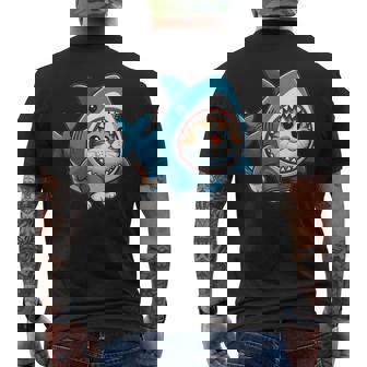 Cat In Shark Costume Men's T-shirt Back Print - Thegiftio