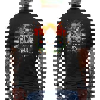 Celebración Del Día De La Independencia Del Elefante Taj Mahal Bandera De La India Camiseta Hombre Estampado Espalda - Regaloses