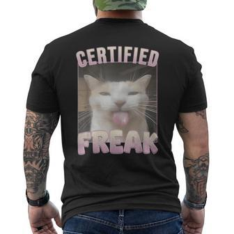 Certified Freak Cat Meme Men's T-shirt Back Print - Monsterry UK