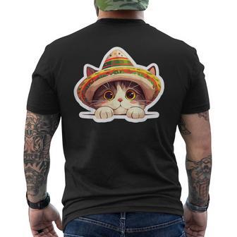 Chapeau Mexicain Cinco De Mayo Chat Drôle T-shirt imprimé au dos - Cadeauxyz