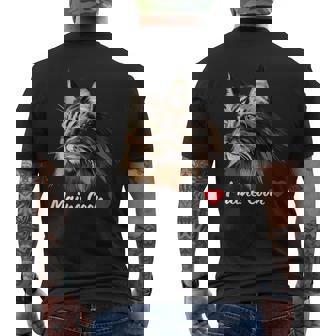 Chat Maine Coon Chat Amoureux Coeur Cadeau Chats T-shirt imprimé au dos - Cadeauxyz