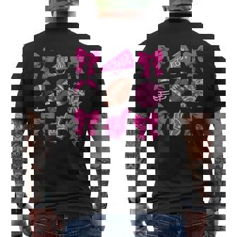 Cheer For Cure Football Pink Ribbon Breast Cancer Support Men's T-shirt Back Print - Monsterry