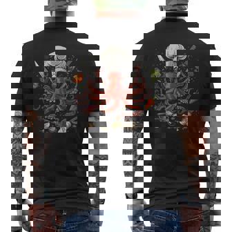Chef Octopus Kraken Cooking Sous Chef Cook Men's T-shirt Back Print - Thegiftio UK