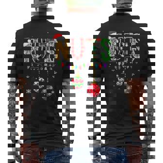 Chest Nuts Couples Christmas Chestnuts Adult Matching Men's Back Print T-Shirt - Monsterry