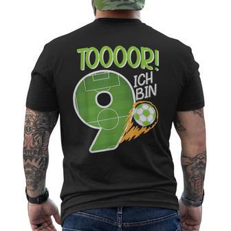 Children's Birthday Ich Bin 9 Jahre Fussball T-Shirt mit Rückendruck - Geschenkecke