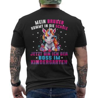 Children's My Brother Comes In Die Schule Boss Im Kindergarten T-Shirt mit Rückendruck - Seseable