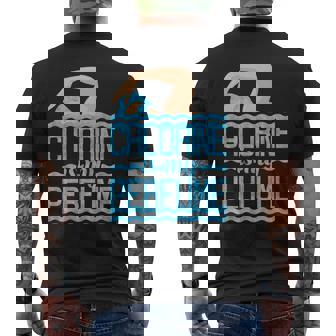 Chlorine Is My Perfume Swim & Swimmer Swimming Pool Men's T-shirt Back Print - Monsterry