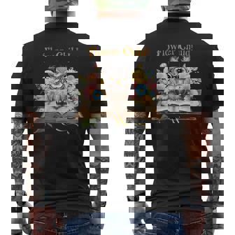 Chouetteintage Avec Fleurs Pour Les Amateurs De Livres T-shirt imprimé au dos - Cadeauxyz