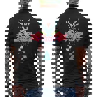 Christmas Hipster Deer Joy To The World 1 Fan Fun Men's Back Print T-Shirt - Monsterry