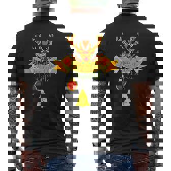 Christmas Hipster Deer Joy To The World 3 Fan Fun Men's Back Print T-Shirt - Monsterry