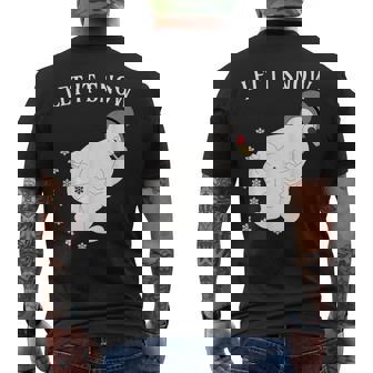 Christmas Let It Snow Raunchy Snowman Farting Snowflakes Men's Back Print T-Shirt - Monsterry