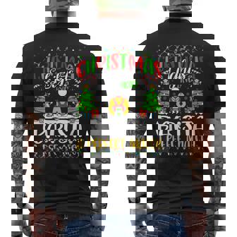 Christmas Light Barista Xmas Coffee Lover Barista Christmas Men's Back Print T-Shirt - Monsterry