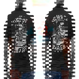 Christmas Santa Claus Humor X-Mas Holiday Motorcycle Men's Back Print T-Shirt - Monsterry