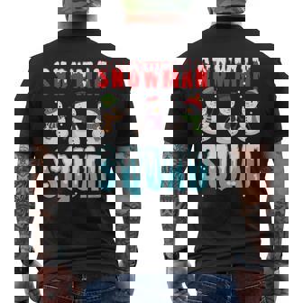 Christmas Snowman Family Its Snowing Christmas Snowman Squad Premium Men's Back Print T-Shirt - Monsterry