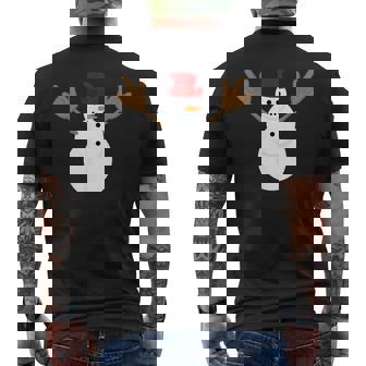 Christmas Snowman Kids ASL Sign Language I Love You Men's Back Print T-Shirt - Monsterry