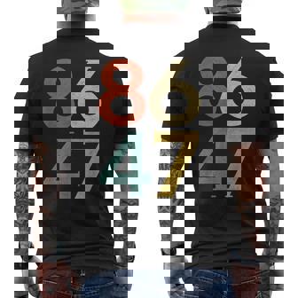 Classic Vintage 80S Style 86 47 Anti Trump Men's T-shirt Back Print - Monsterry