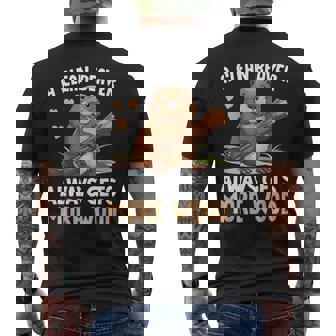 A Clean Beaver Always Gets More Wood Men's T-shirt Back Print - Seseable