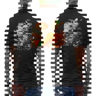 Coffee And Croissant Men's Back Print T-Shirt - Monsterry