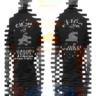 I Like Coffee And Croissants And Maybe 3 People Men's Back Print T-Shirt - Monsterry