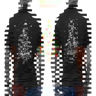 Coffee Lover And Christmas Tree Of Cups Coffee Drinker Men's Back Print T-Shirt - Monsterry