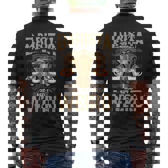 Coffeemaker Barista Coffee Tee Coffeehouse Barista Men's Back Print T-Shirt - Monsterry