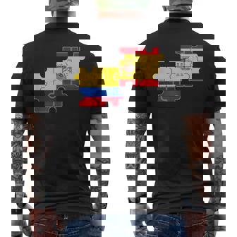 Colombia España Bandera Española Colombiana Camiseta Hombre Estampado Espalda - Regaloses