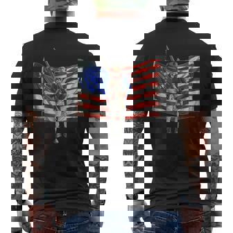 Colonial Flag 4Th Of July Independence Day American Eagle Men's T-shirt Back Print - Seseable