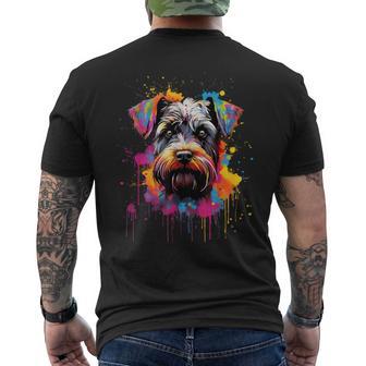 Colourful Miniature Schnauzer Dog T-Shirt mit Rückendruck - Geschenkecke