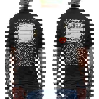 Composition Notebook Costume Adult Halloween For Teachers Men's T-shirt Back Print - Thegiftio UK