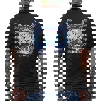 Cool Cat Wearing Ski Goggles Mountain Snow Cute Tank Top Men's Back Print T-Shirt - Monsterry
